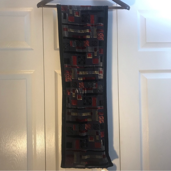 Irish Traditional Craft Silk Scarf. Approx 9”x62”. Lots of color. - Picture 12 of 13